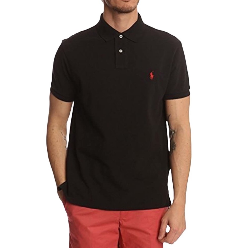 Polo by Ralph Lauren Black Polo Shirt with Red Logo